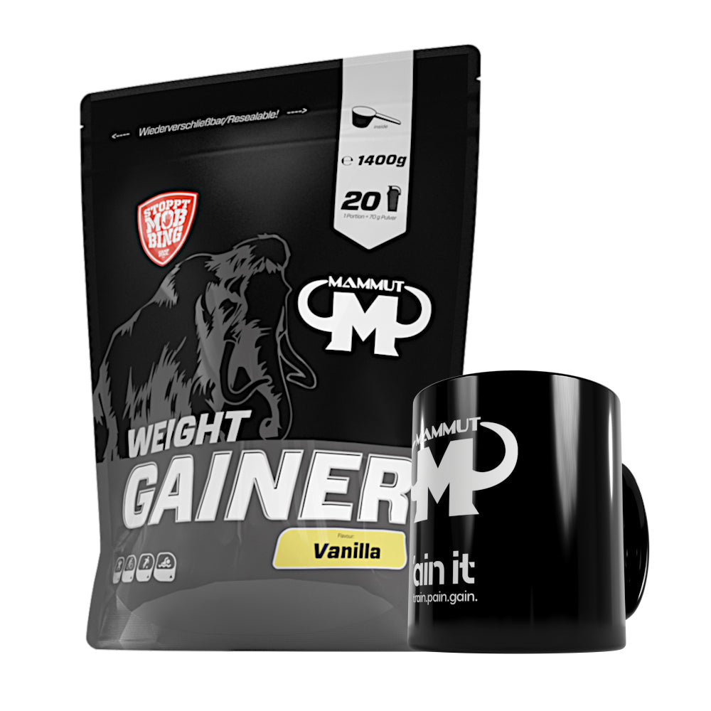 Weight Gainer Crash 5000 - Vanilla - 1400 g Beutel + Keramik Tasse#geschmack_vanilla