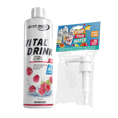 Vital Drink Zerop - Himbeere - 0,5 L + Dosierpumpe#geschmack_himbeere