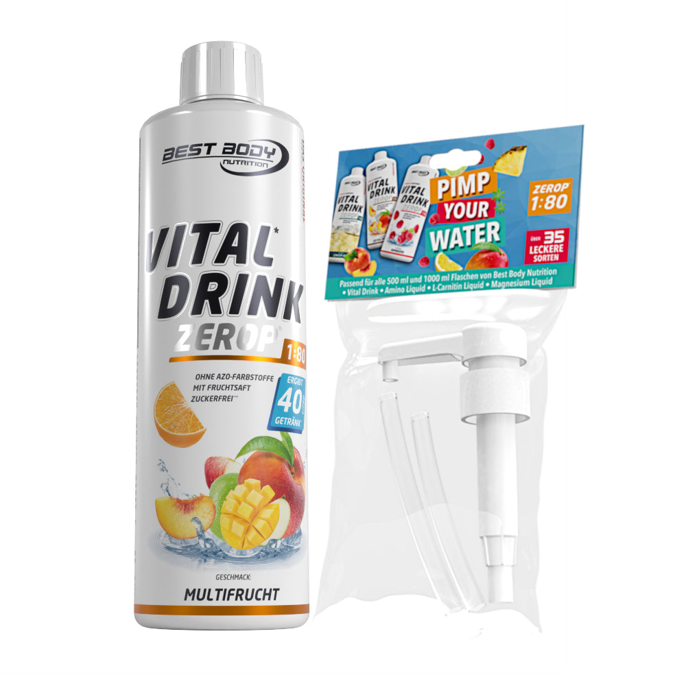 Vital Drink Zerop - Multifrucht - 0,5 L + Dosierpumpe#geschmack_multifrucht