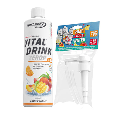 Vital Drink Zerop - Multifrucht - 0,5 L + Dosierpumpe#geschmack_multifrucht