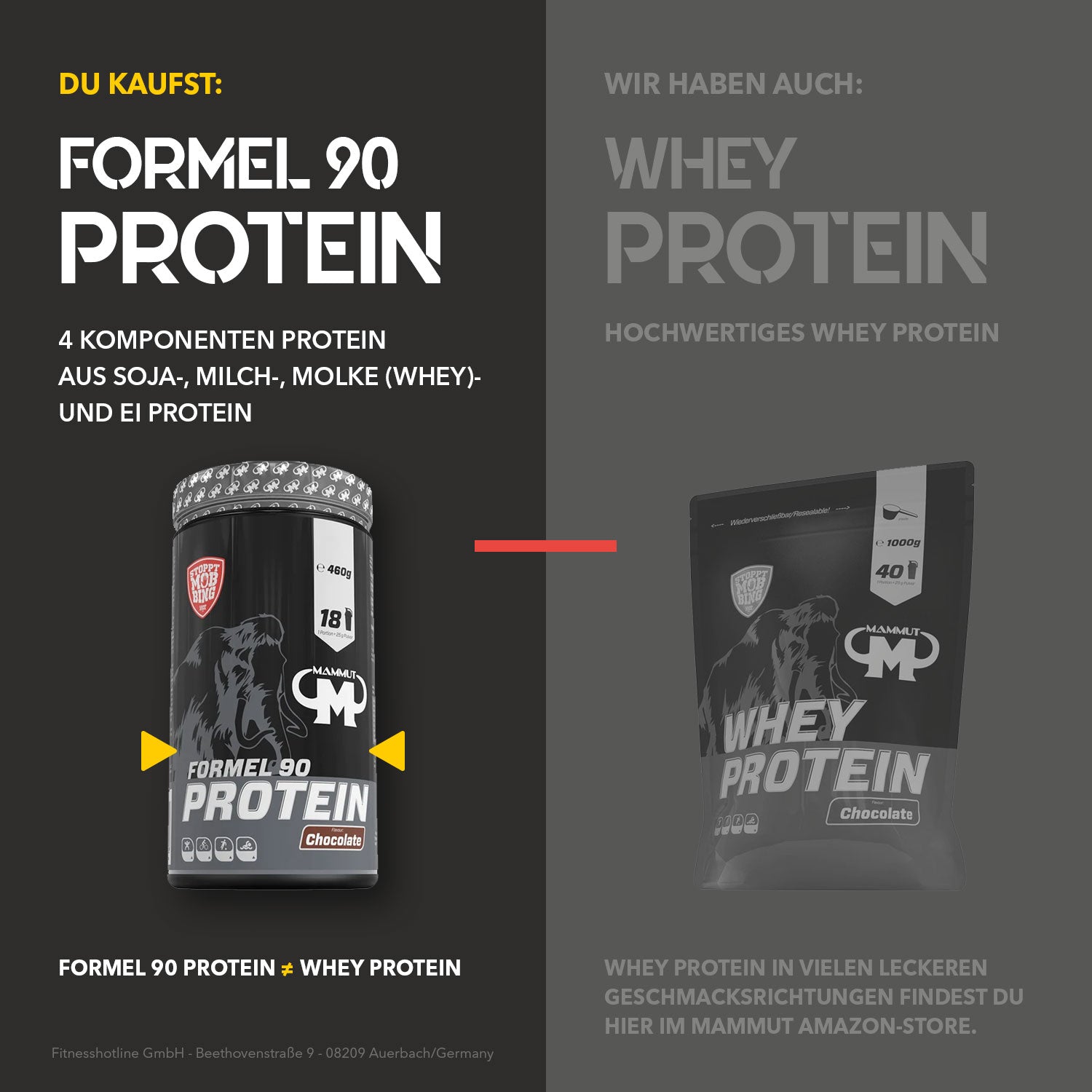 Formel 90 Protein - Chocolate - 460 g Dose + Shaker#geschmack_schoko
