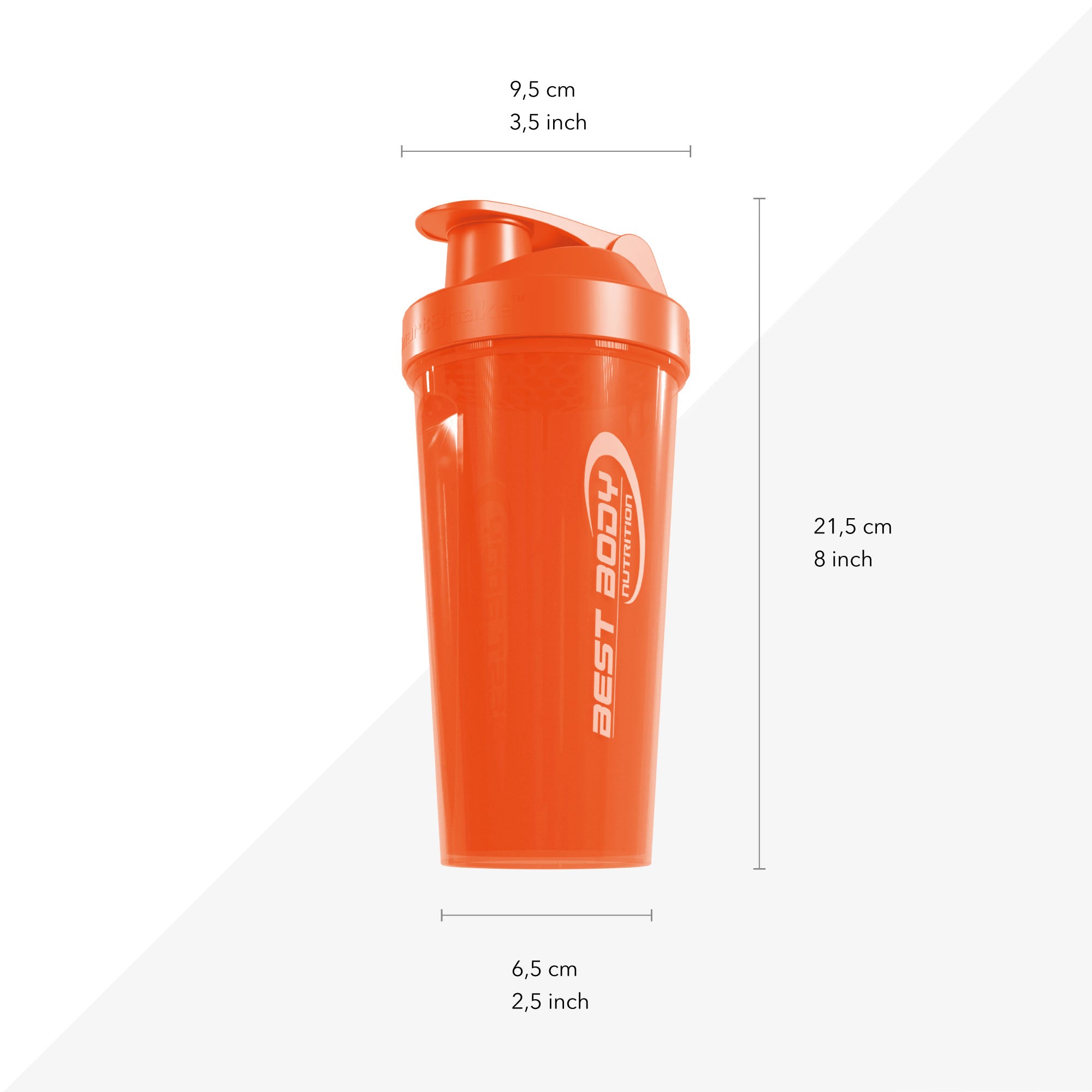 Eiweiß Shaker - orange - Design Best Body Nutrition - Stück#farbe_orange