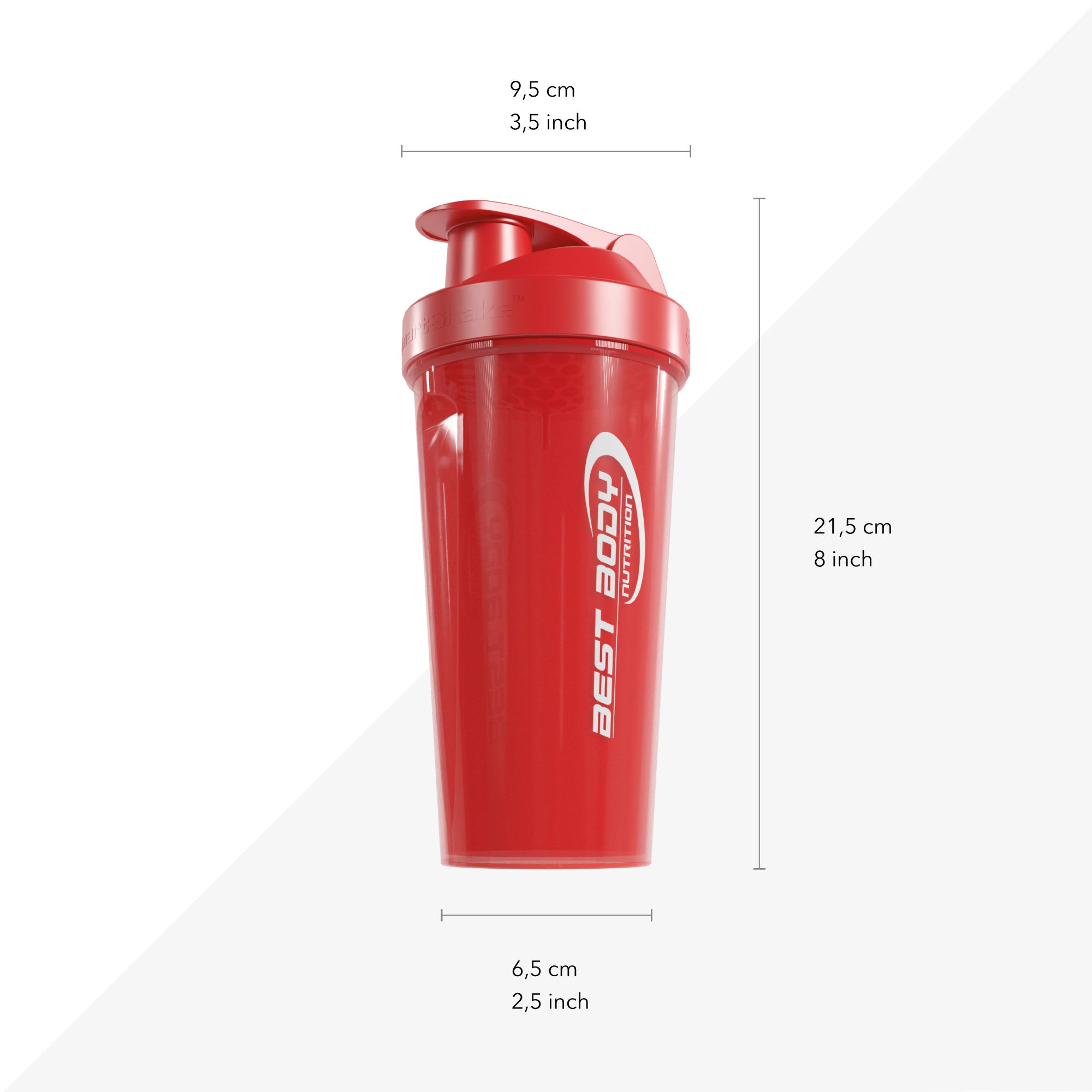 Eiweiß Shaker - rot - Design Best Body Nutrition - Stück#farbe_rot