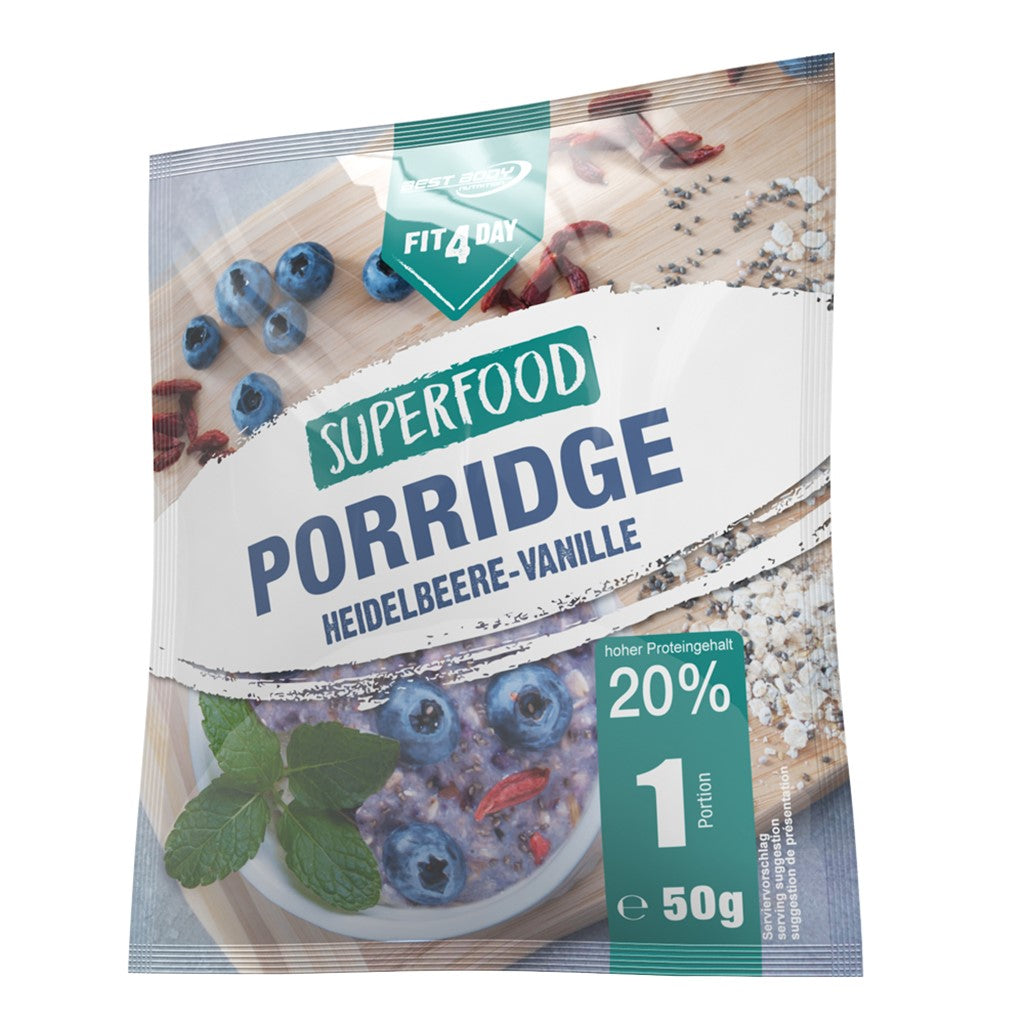 Superfood Porridge - Heidelbeere Vanille - 50 g Beutel#geschmack_heidelbeere-vanille
