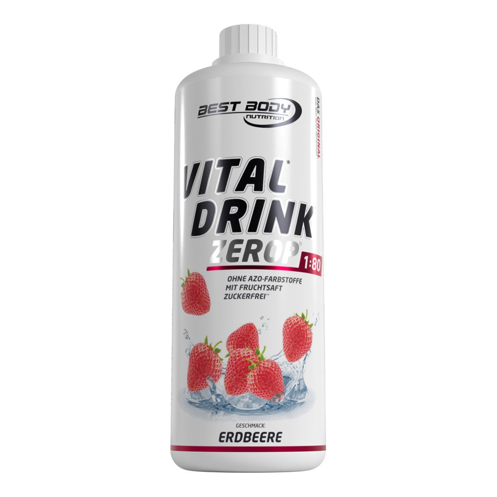 Vital Drink Zerop - Erdbeere - 1000 ml Flasche#geschmack_erdbeere