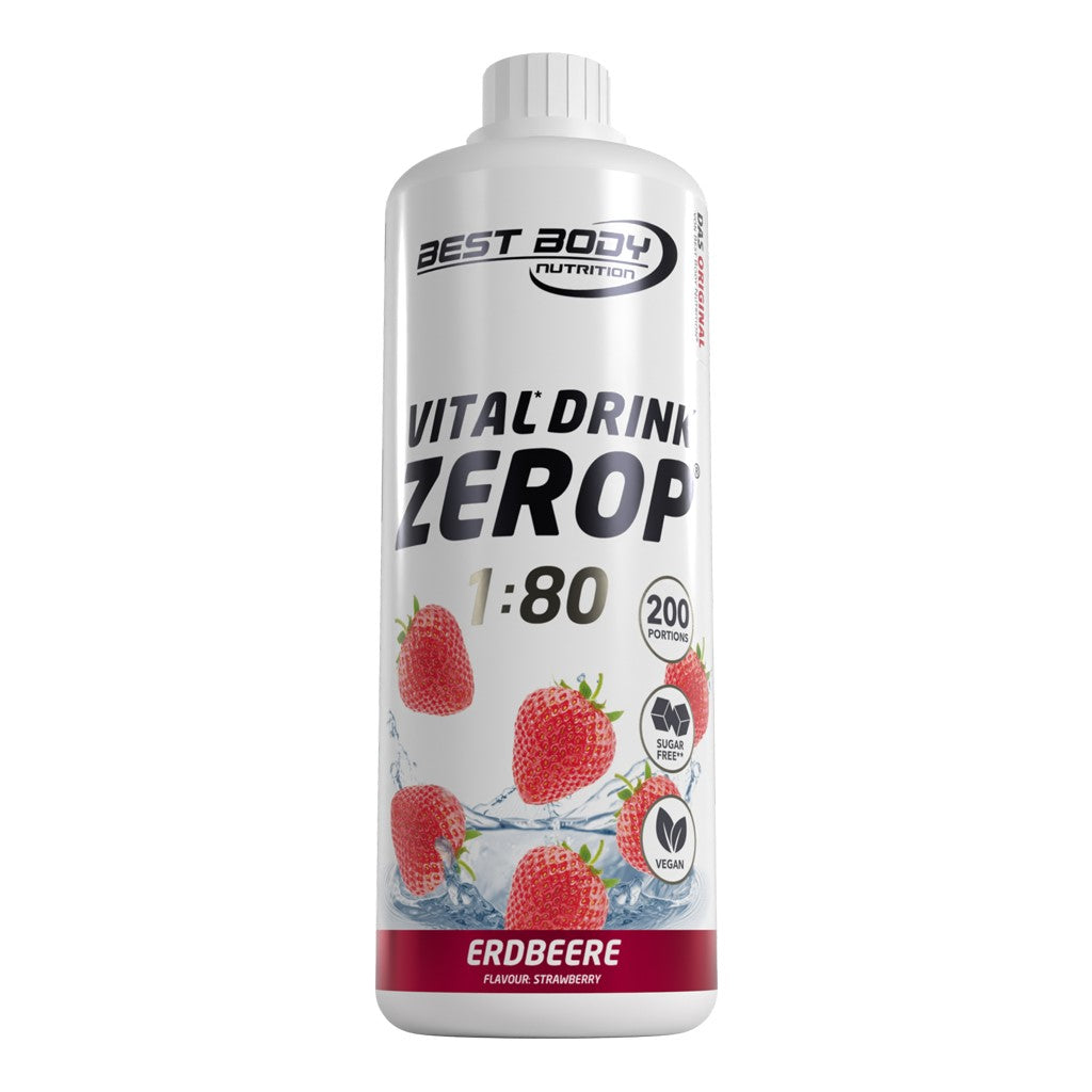 Vital Drink Zerop - Erdbeere - 1000 ml Flasche#geschmack_erdbeere
