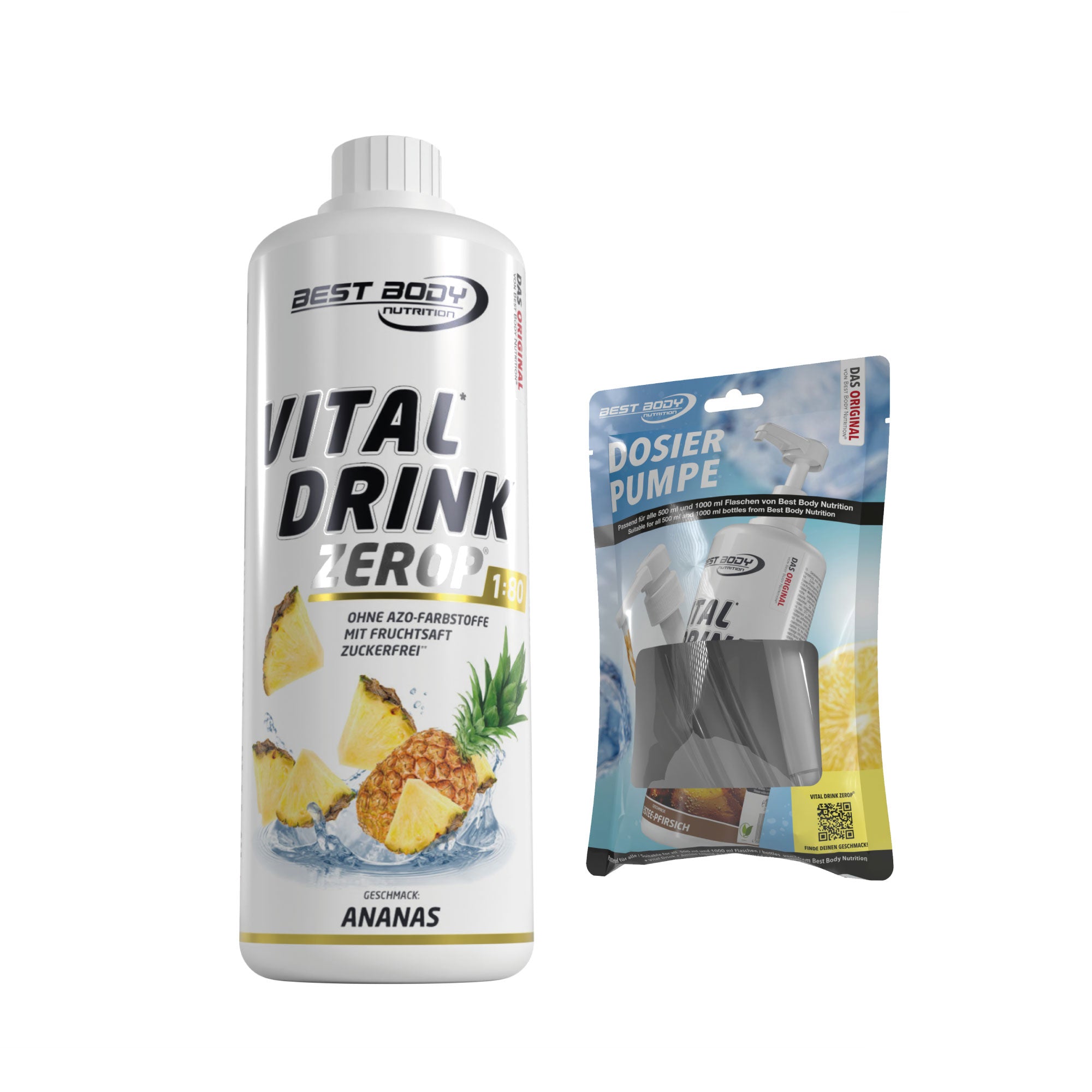 Vital Drink Zerop - Ananas - 1 L + Dosierpumpe#geschmack_ananas