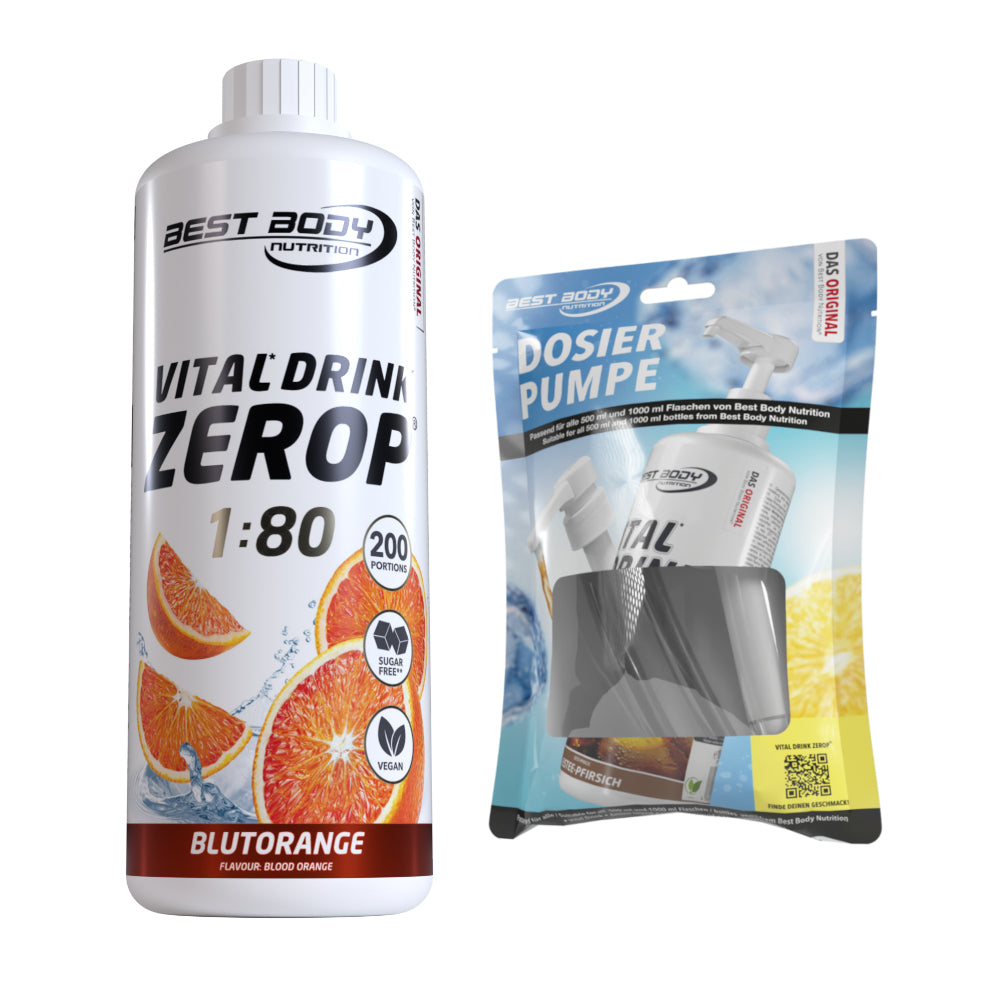 Vital Drink Zerop - Blutorange  - 1 L + Dosierpumpe#geschmack_blutorange