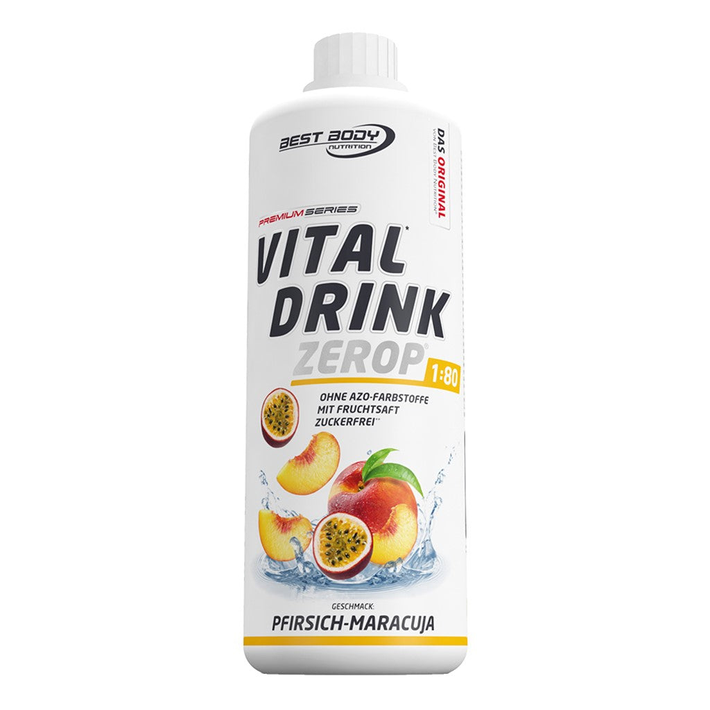 Vital Drink Zerop - Pfirsich Maracuja - 1000 ml Flasche