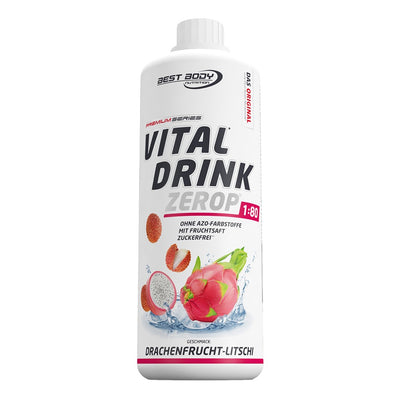 Vital Drink Zerop - Drachenfrucht Litschi - 1000 ml Flasche