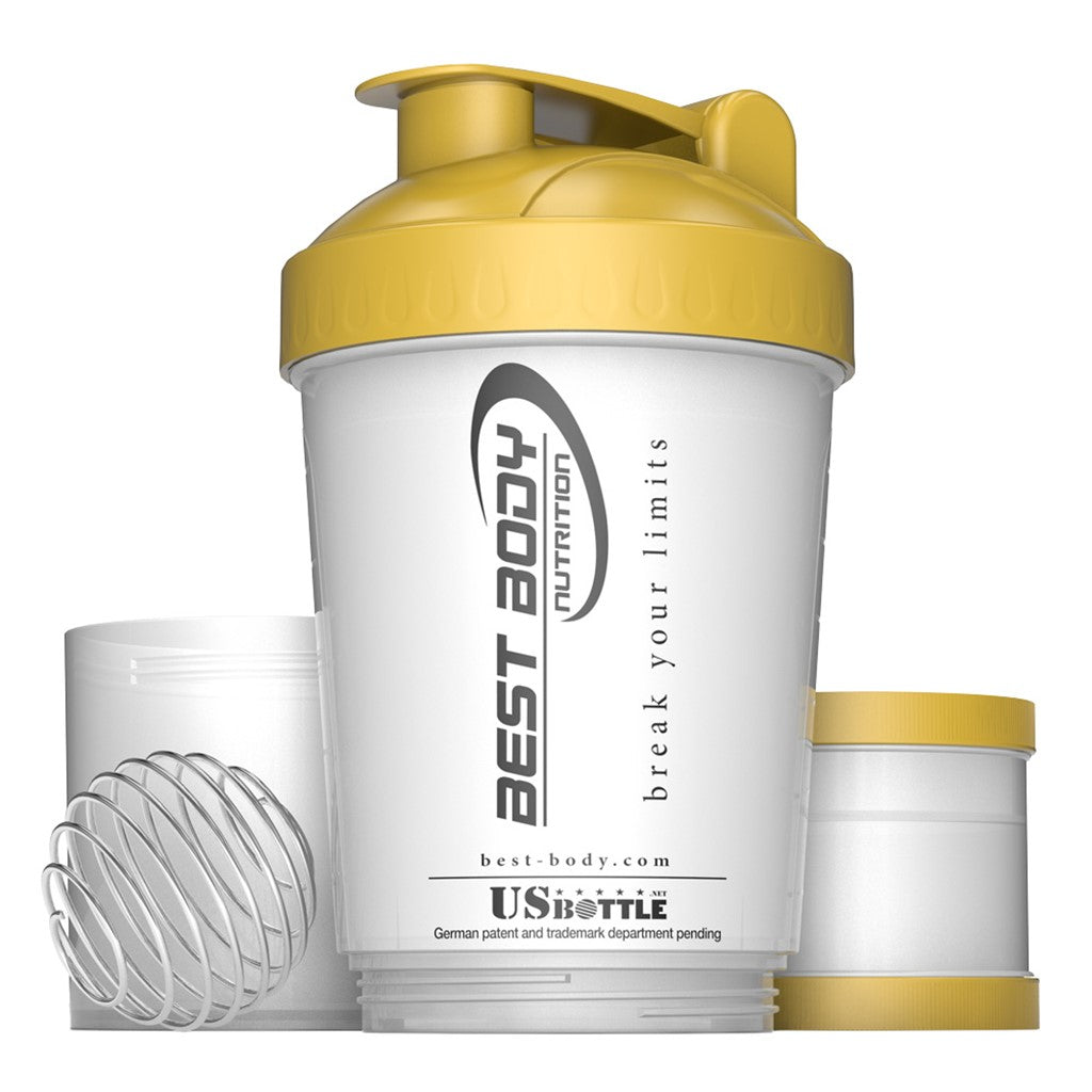 Eiweiß Shaker USBottle - weiß/gold - Design Best Body Nutrition - Stück#farbe_weiss-gold