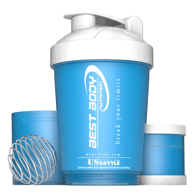 Eiweiß Shaker USBottle - blau/weiß - Design Best Body Nutrition - Stück#farbe_blau/wei-