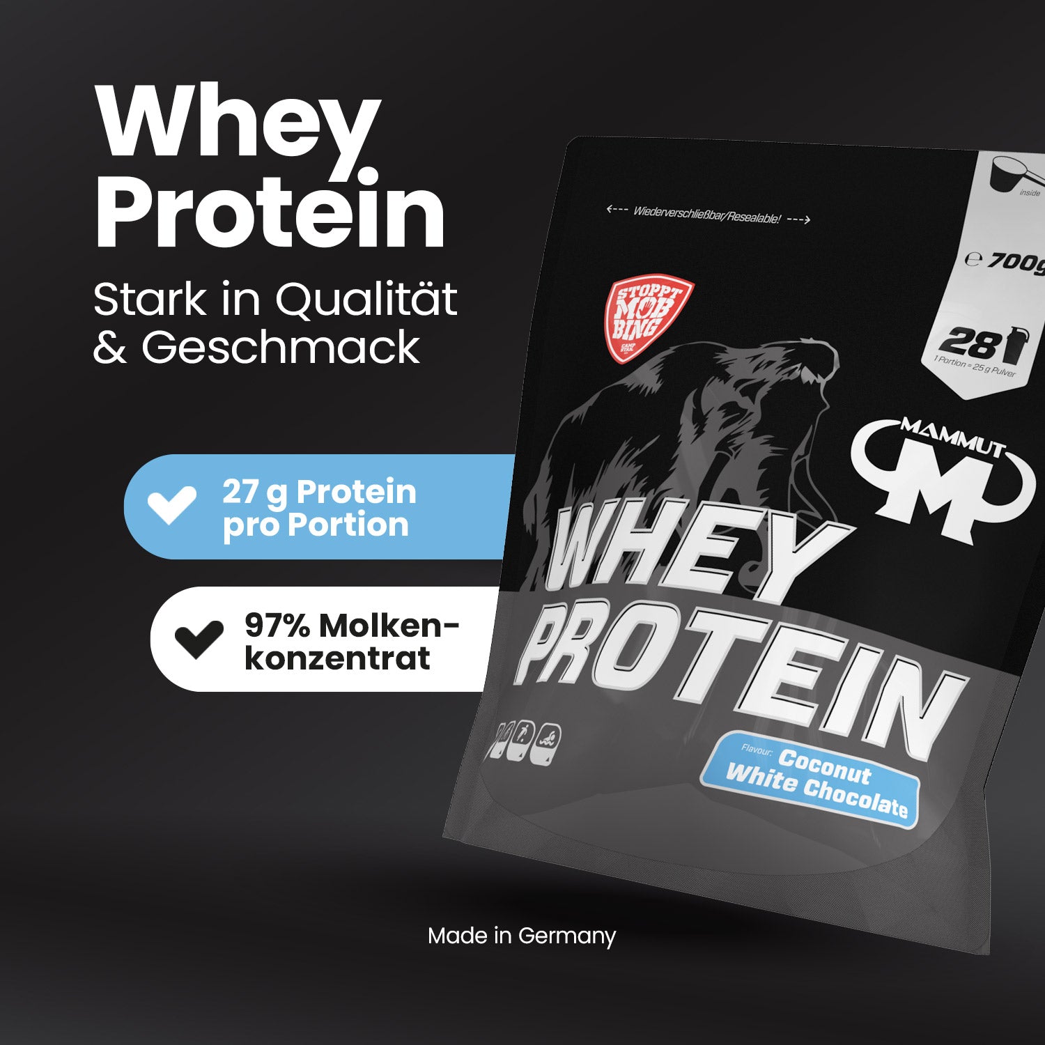 Whey Protein - Coconut White Chocolate - 700g Zipp-Beutel#geschmack_coconut-white-chocolate
