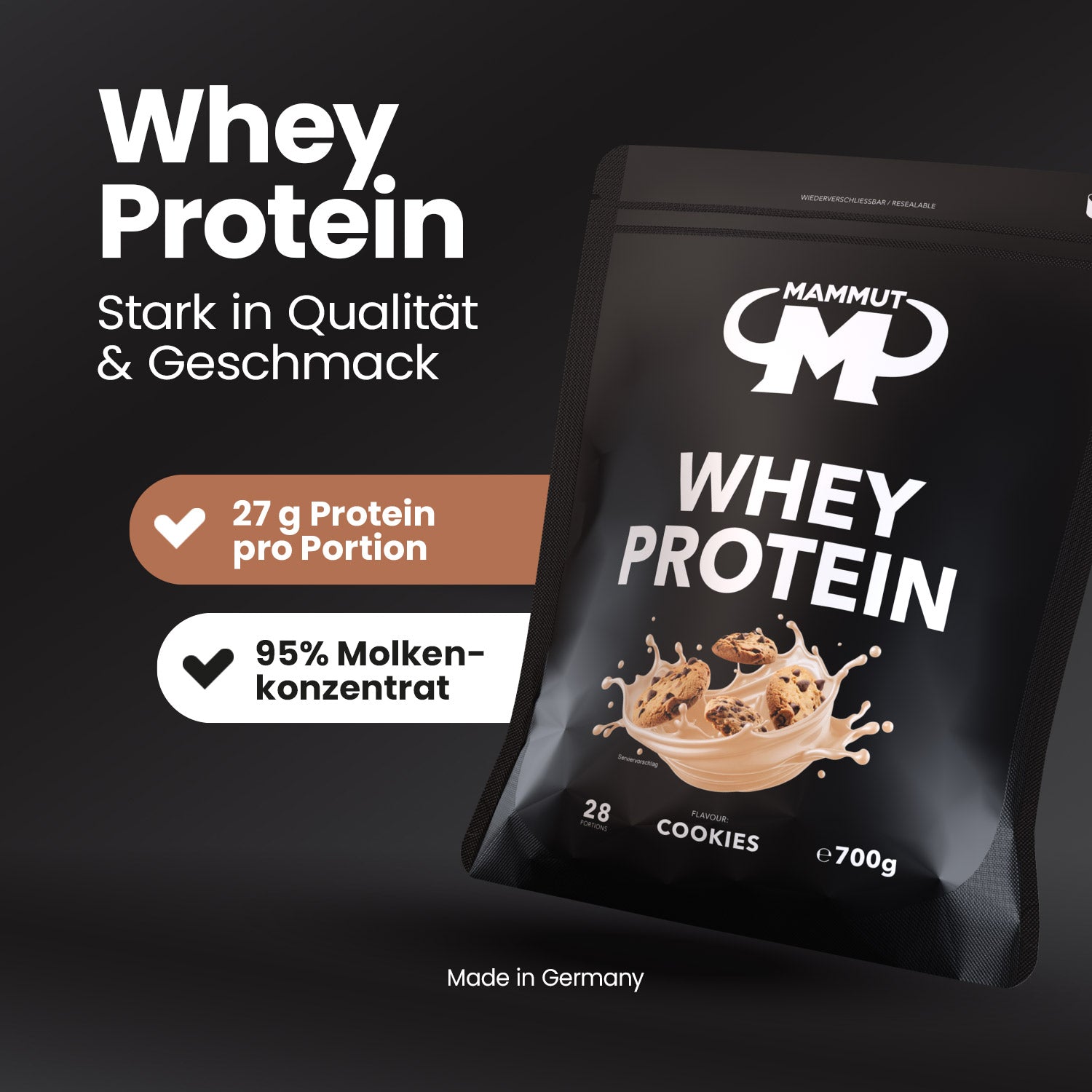 Whey Protein - Cookies - 700g Zipp-Beutel#geschmack_cookies