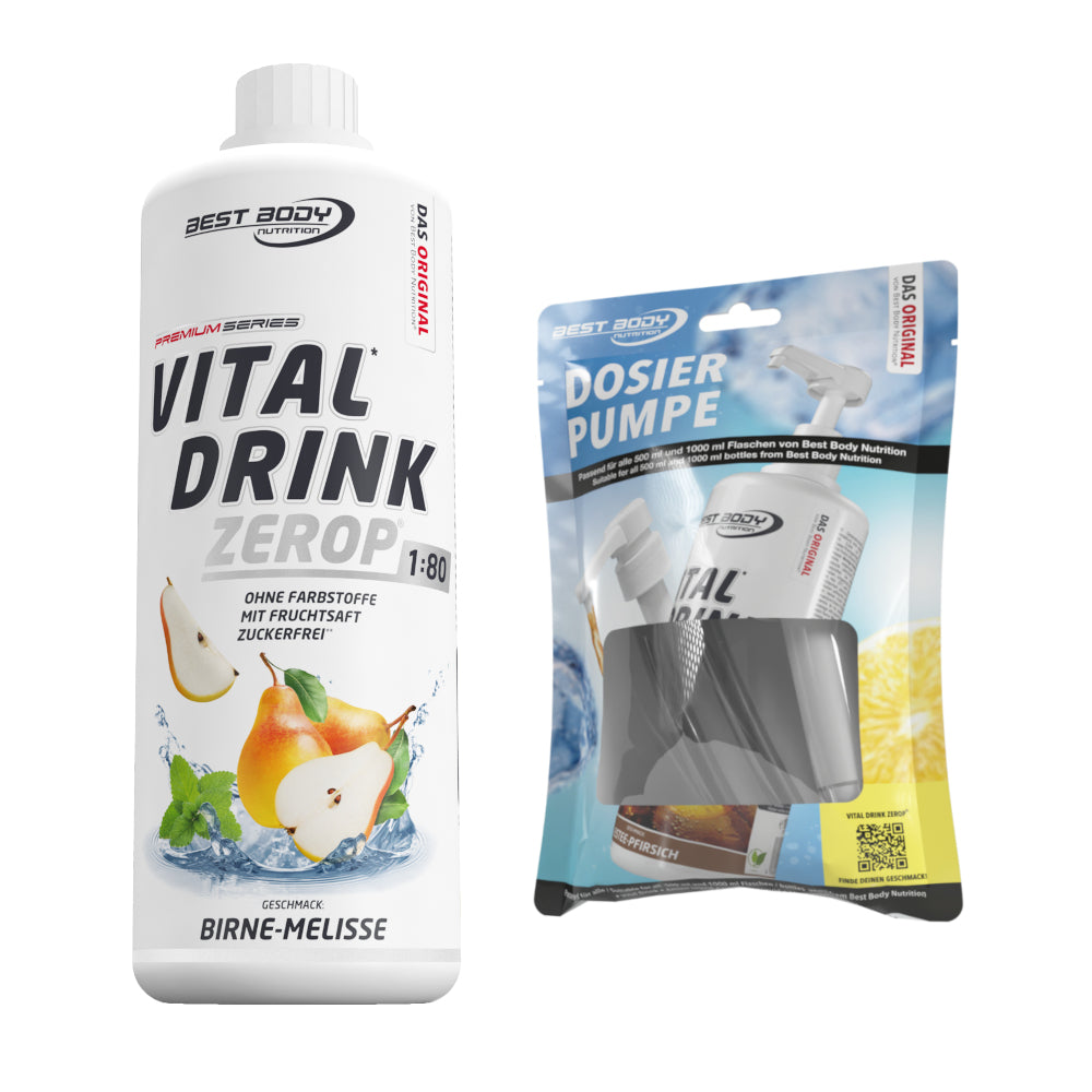 Vital Drink Zerop - Birne Melisse - 1 L + Dosierpumpe#geschmack_birne-melisse