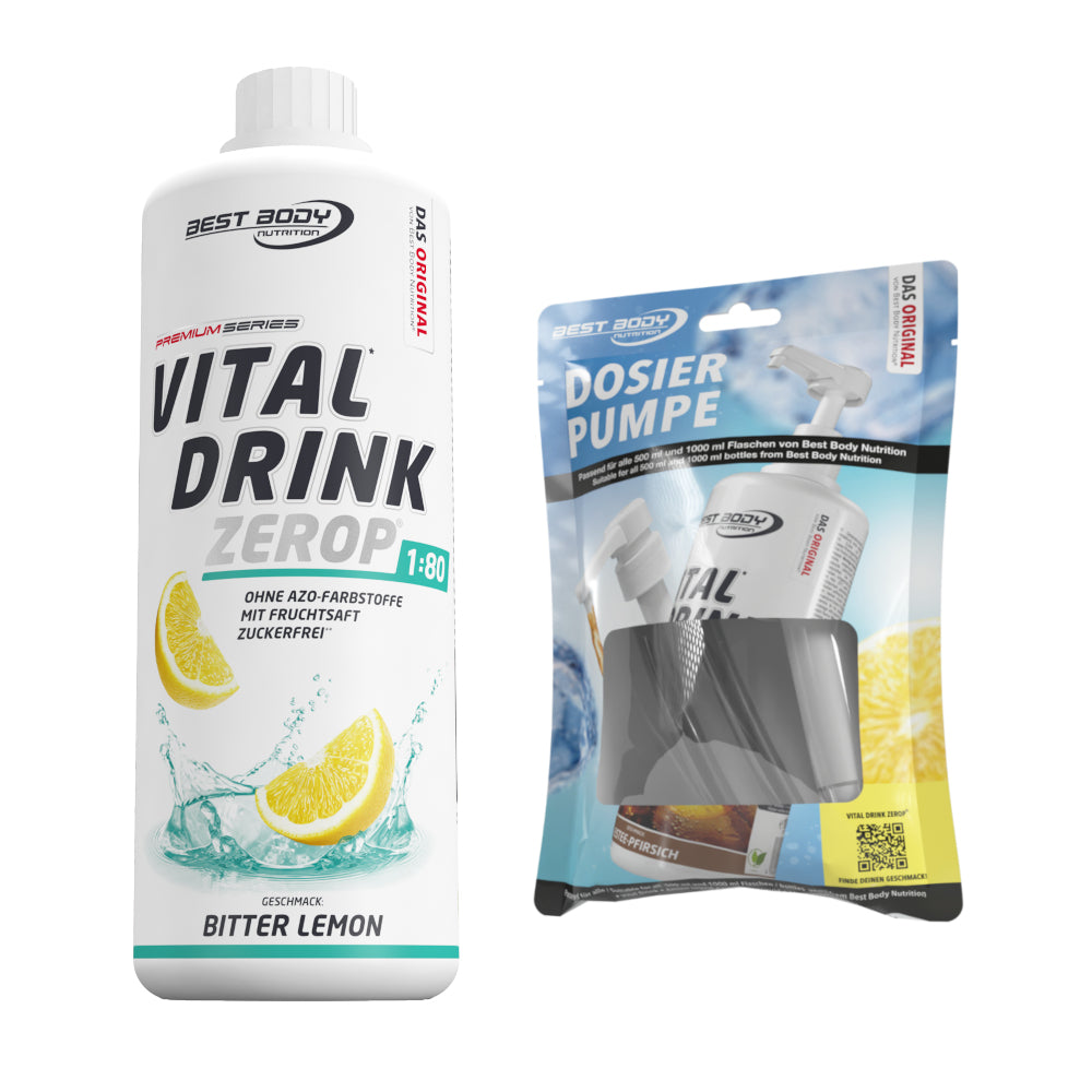 Vital Drink Zerop - Bitter Lemon  - 1 L + Dosierpump#geschmack_bitter-lemon