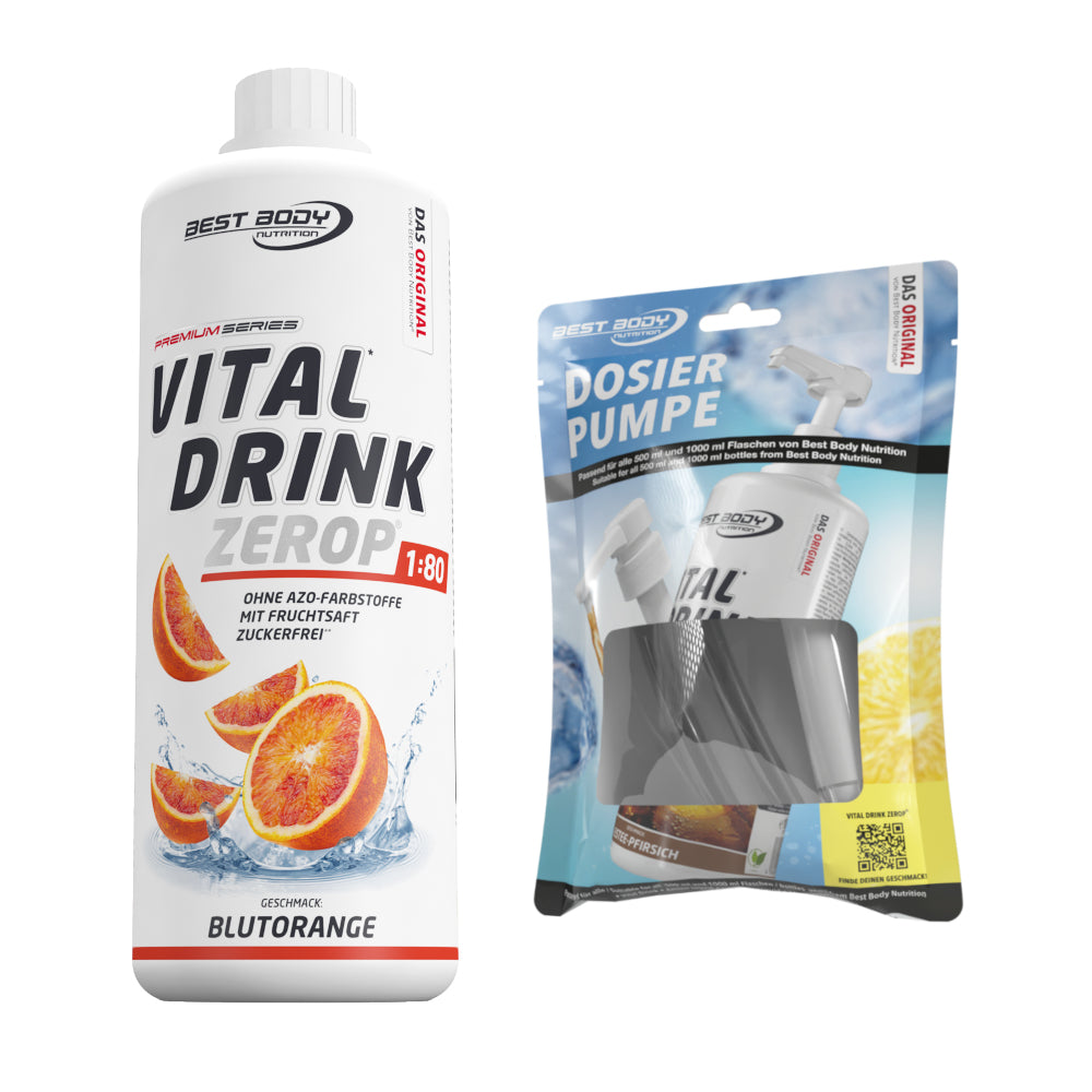 Vital Drink Zerop - Blutorange  - 1 L + Dosierpumpe#geschmack_blutorange