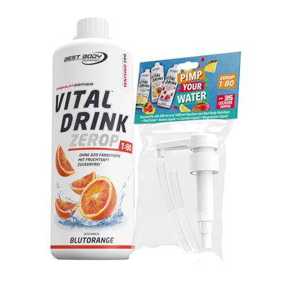 Vital Drink Zerop - Blutorange  - 1 L + Dosierpumpe