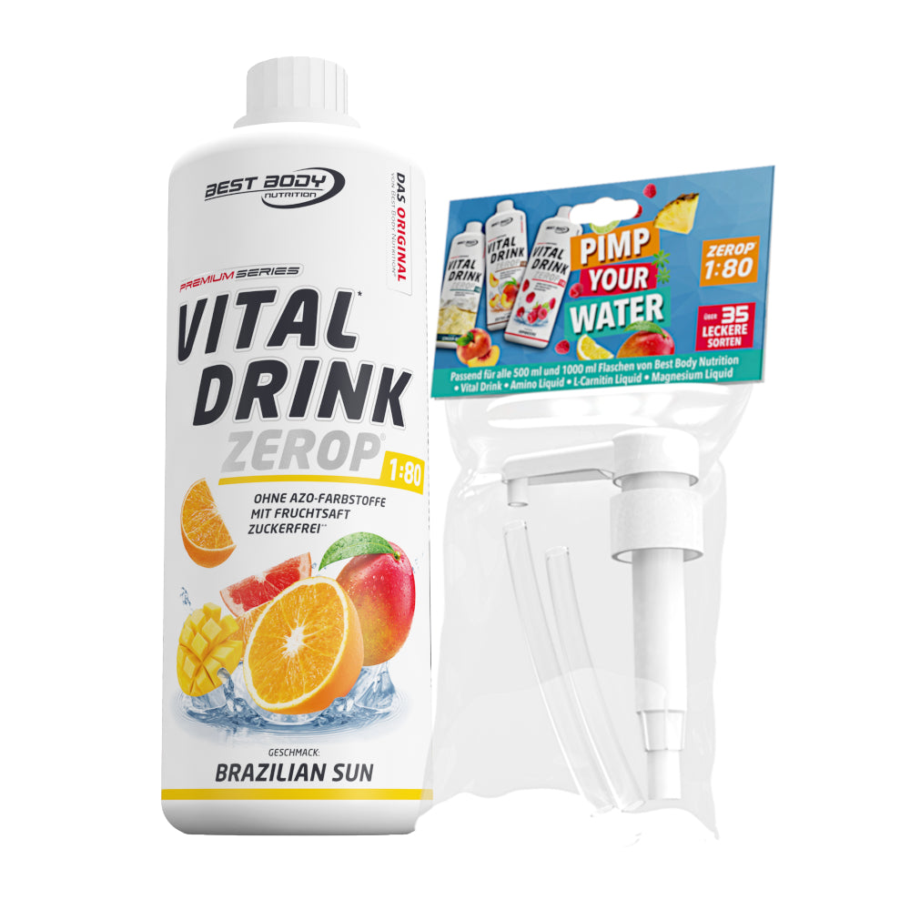 Vital Drink Zerop - Brazilian Sun - 1 L + Dosierpumpe#geschmack_brazilian-sun