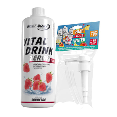 Vital Drink Zerop - Erdbeere - 1 L + Dosierpumpe#geschmack_erdbeere