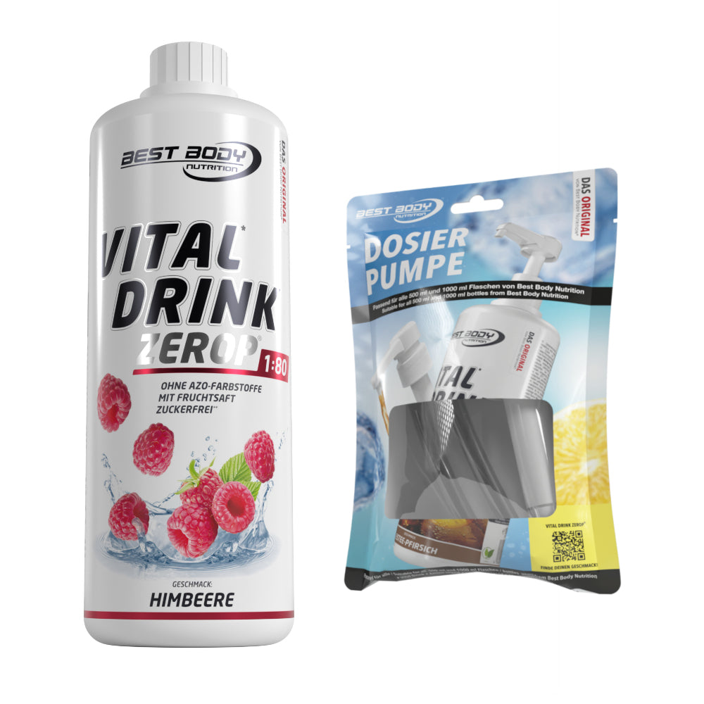 Vital Drink Zerop - Himbeere - 1 L + Dosierpumpe#geschmack_himbeere
