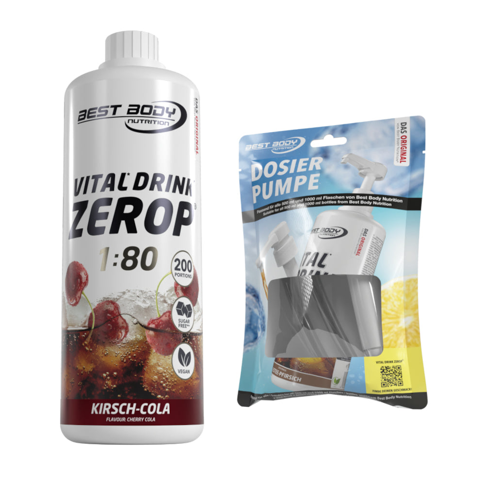 Vital Drink Zerop - Kirsch Cola - 1 L + Dosierpumpe#geschmack_kirsch-cola