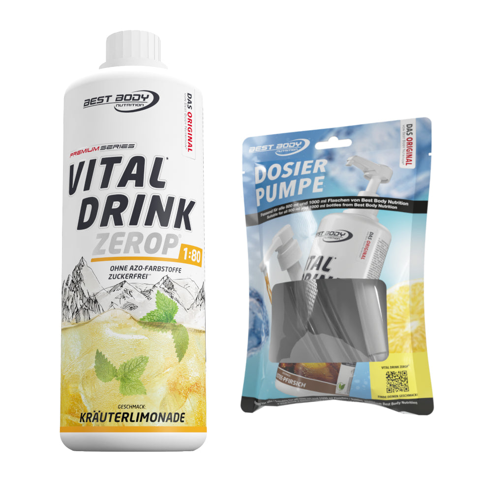 Vital Drink Zerop - Kräuterlimonade - 1 L + Dosierpumpe#geschmack_kr-uterlimonade