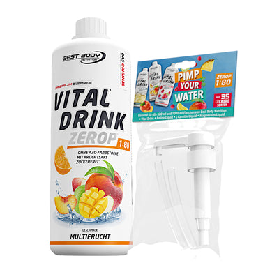 Vital Drink Zerop - Multifrucht - 1 L + Dosierpumpe#geschmack_multifrucht