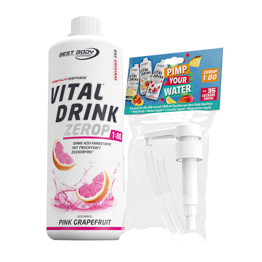 Vital Drink Zerop - Pink Grapefruit - 1 L + Dosierpumpe