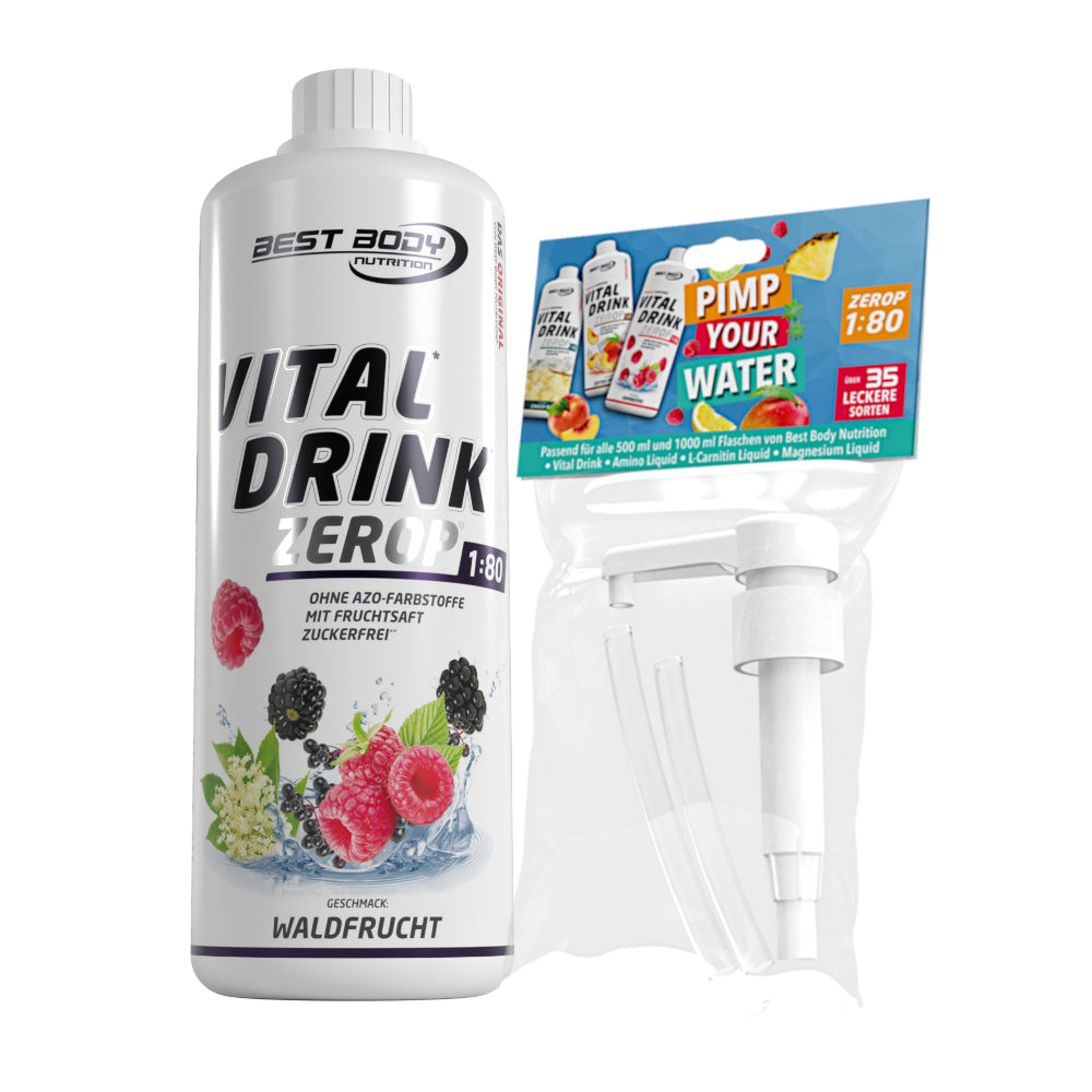 Vital Drink Zerop - Waldfrucht - 1 L + Dosierpumpe#geschmack_waldfrucht