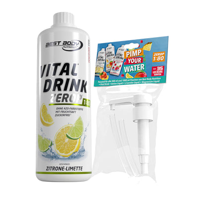 Vital Drink Zerop - Zitrone Limette - 1 L + Dosierpumpe#geschmack_zitrone-limette