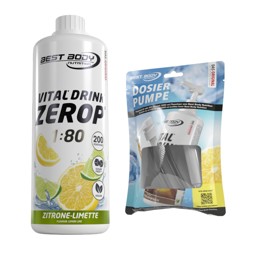 Vital Drink Zerop - Zitrone Limette - 1 L + Dosierpumpe#geschmack_zitrone-limette