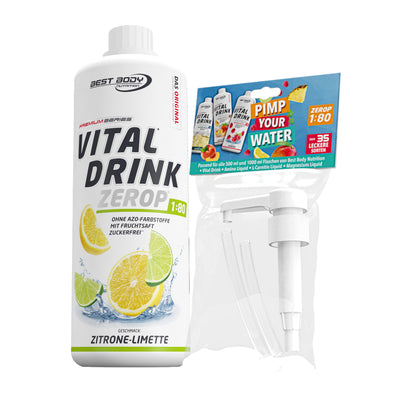 Vital Drink Zerop - Zitrone Limette - 1 L + Dosierpumpe