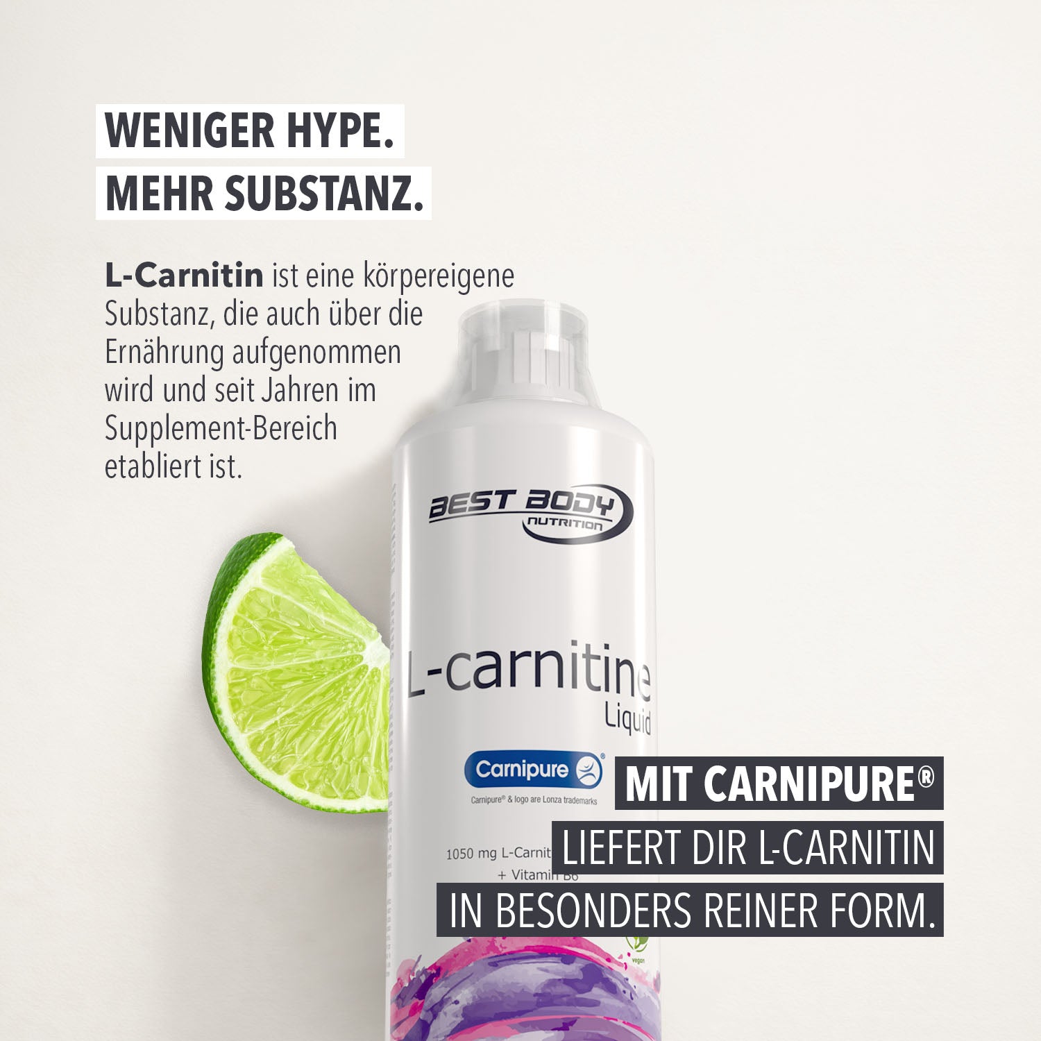 L-Carnitine Liquid - Limette - 1000 ml Flasche#geschmack_limette