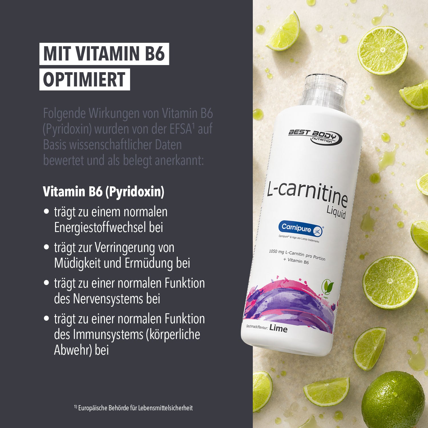 L-Carnitine Liquid - Limette - 1000 ml Flasche#geschmack_limette