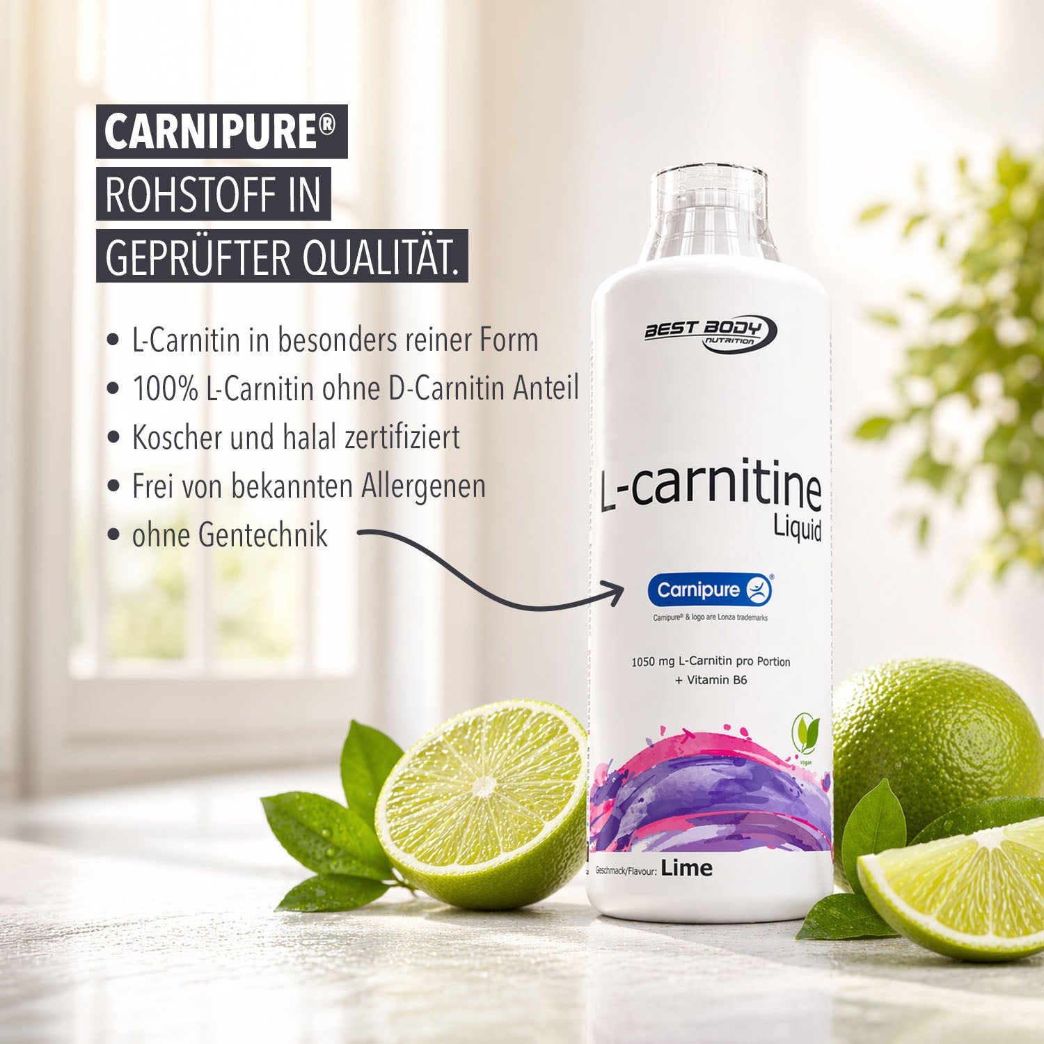 L-Carnitine Liquid - Limette - 1000 ml Flasche#geschmack_limette