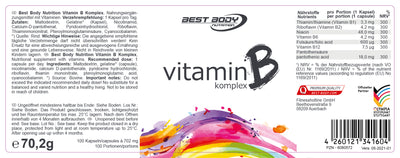 Vitamin B Komplex Kapseln - 100 Stück/Dose#_