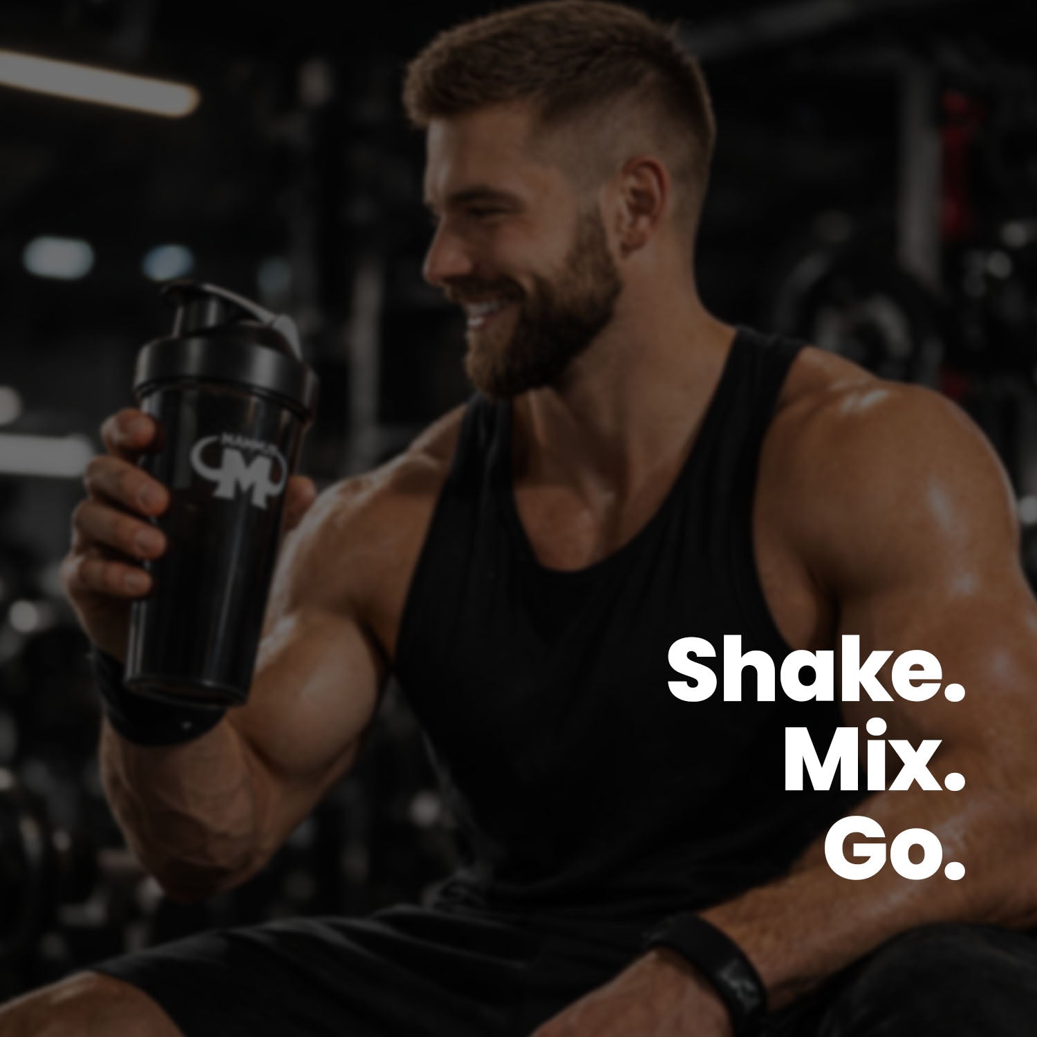 Eiweiß Shaker - schwarz - Design Mammut - Stück#farbe_schwarz