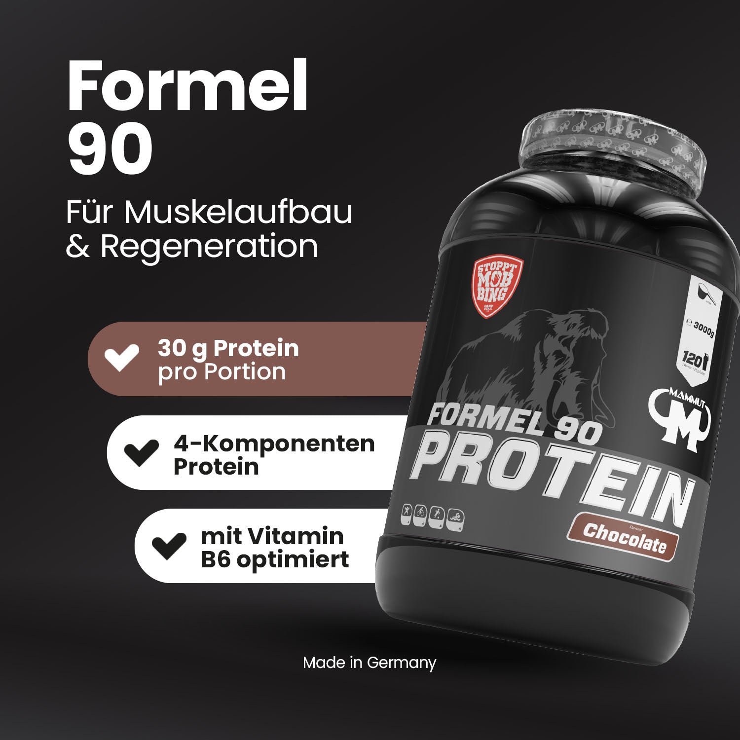 Formel 90 Protein - Chocolate - 3000 g Dose#geschmack_schoko