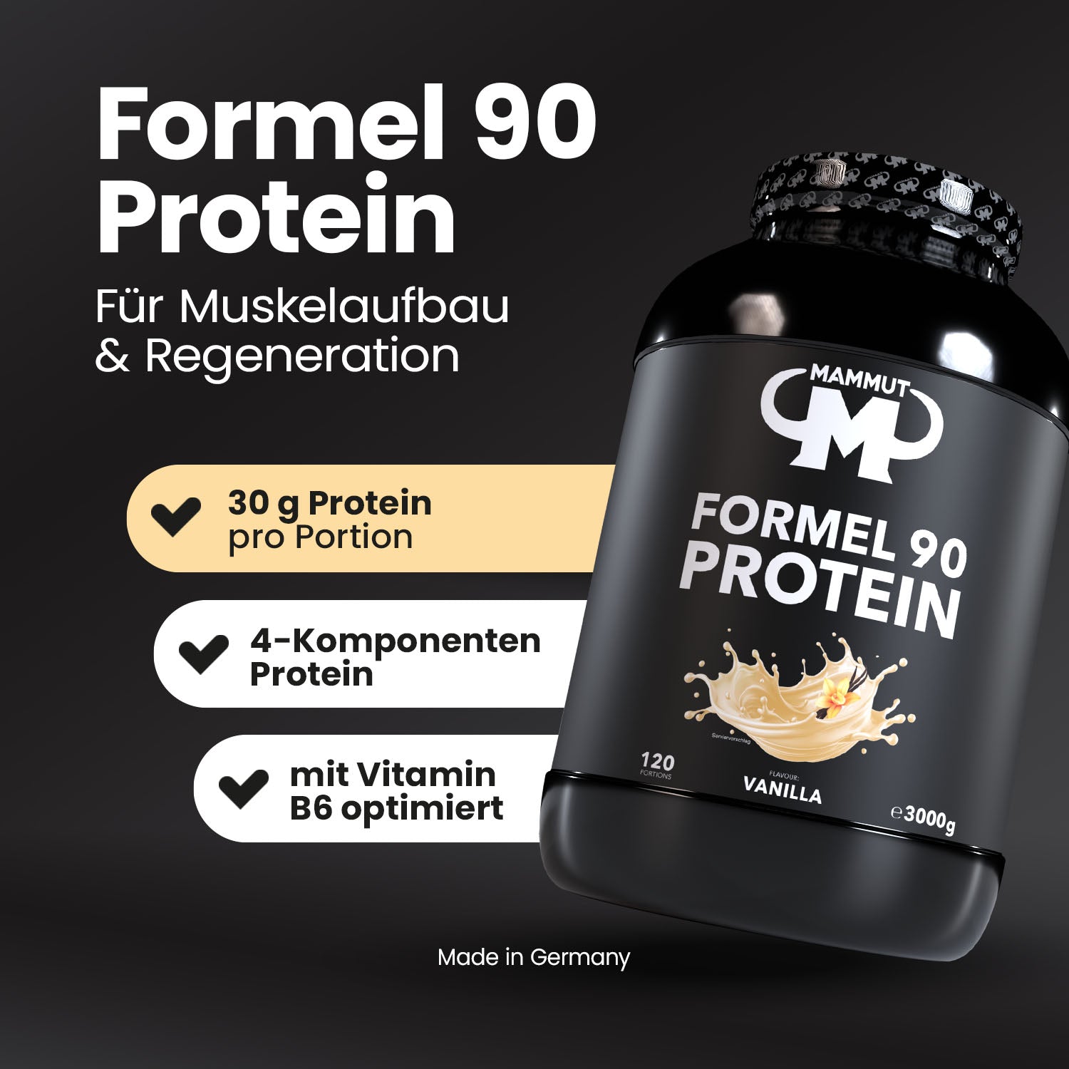 Formel 90 Protein - Vanilla - 3000 g Dose#geschmack_vanilla