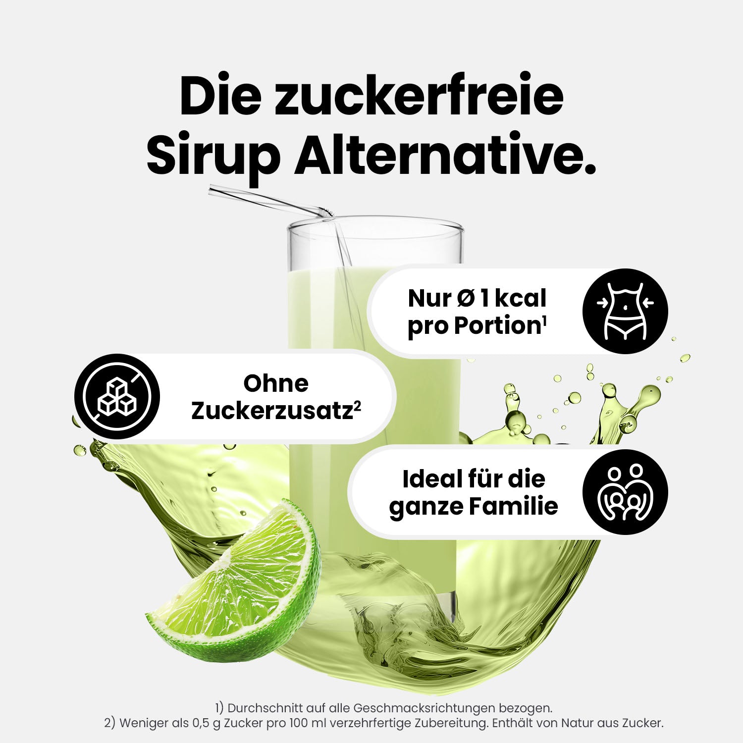 Vital Drink Zerop - Grüntee Limette - 1 L + Dosierpumpe#geschmack_gr-ntee-limette