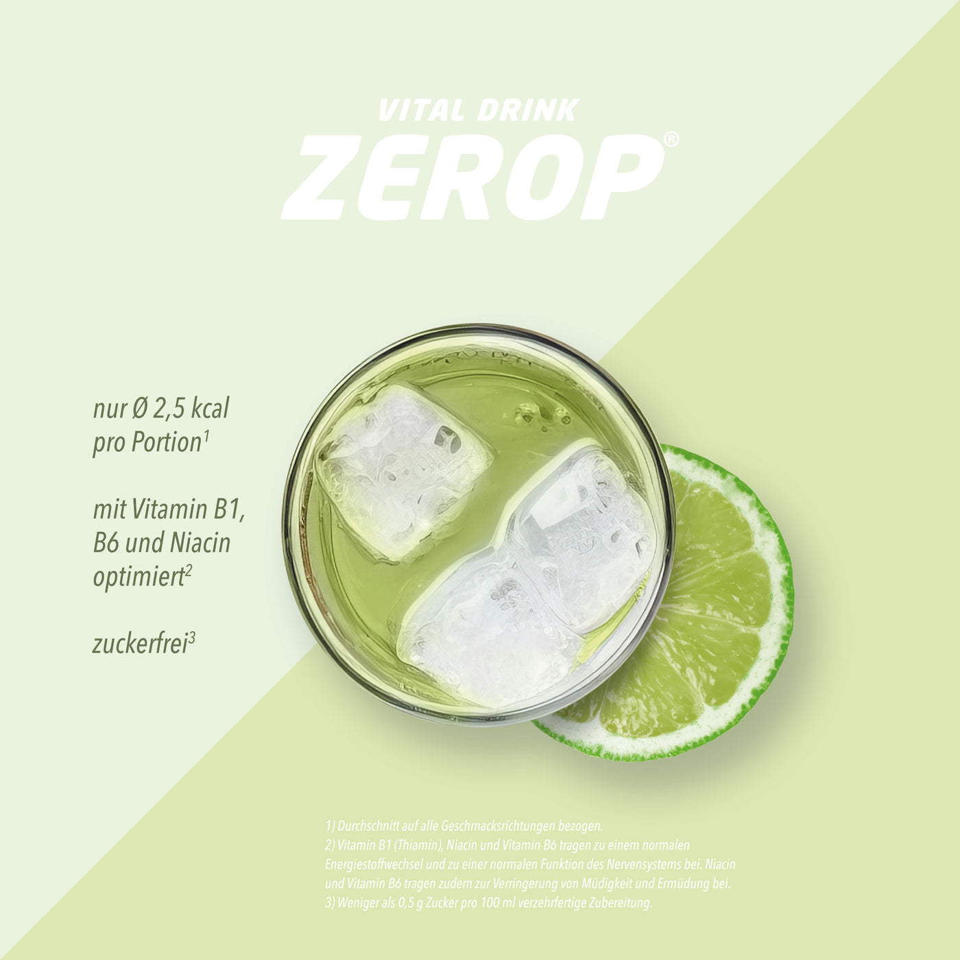 Vital Drink Zerop - Grüntee Limette - 1 L + Dosierpumpe#geschmack_gr-ntee-limette