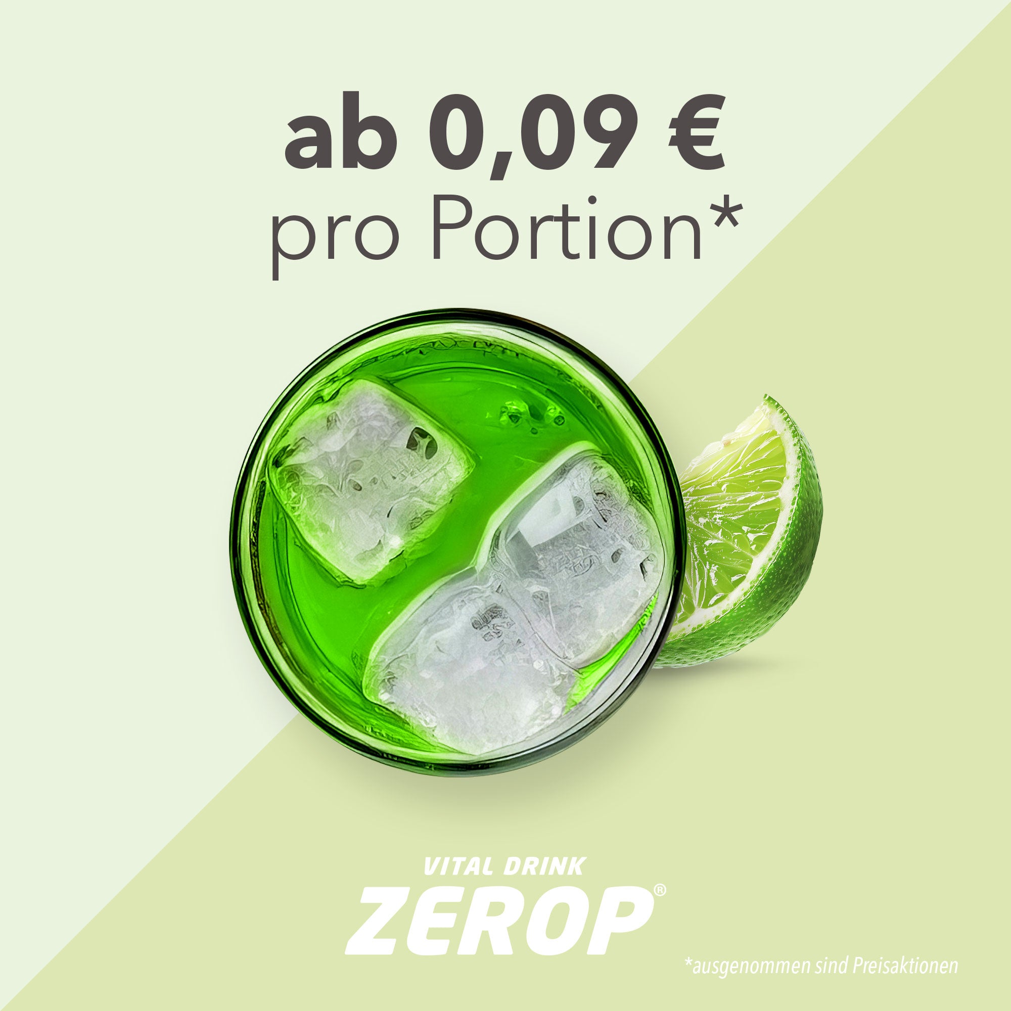 Vital Drink Zerop - Grüntee Limette - 1000 ml Flasche#geschmack_gr-ntee-limette