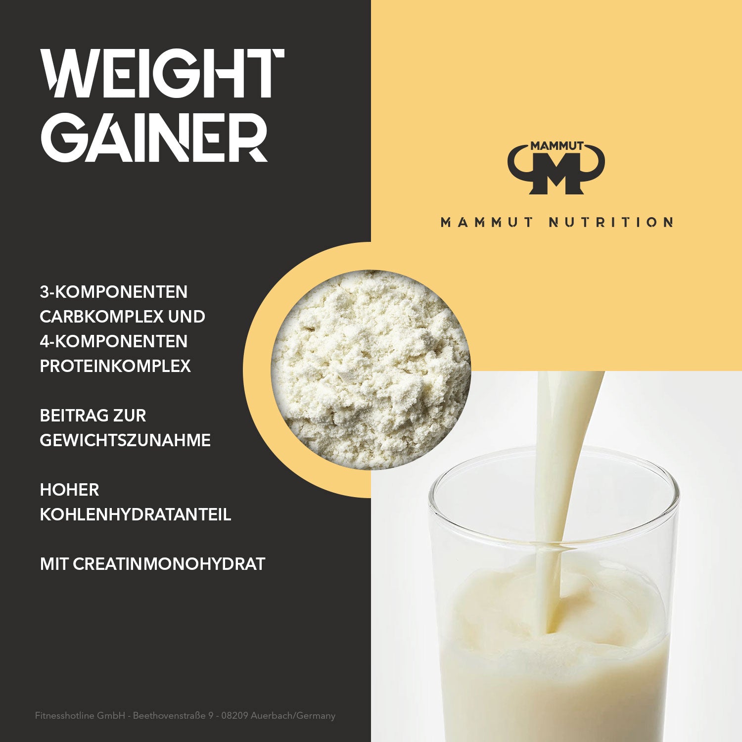 Weight Gainer Crash 5000 - Vanilla - 4500 g Dose#geschmack_vanille