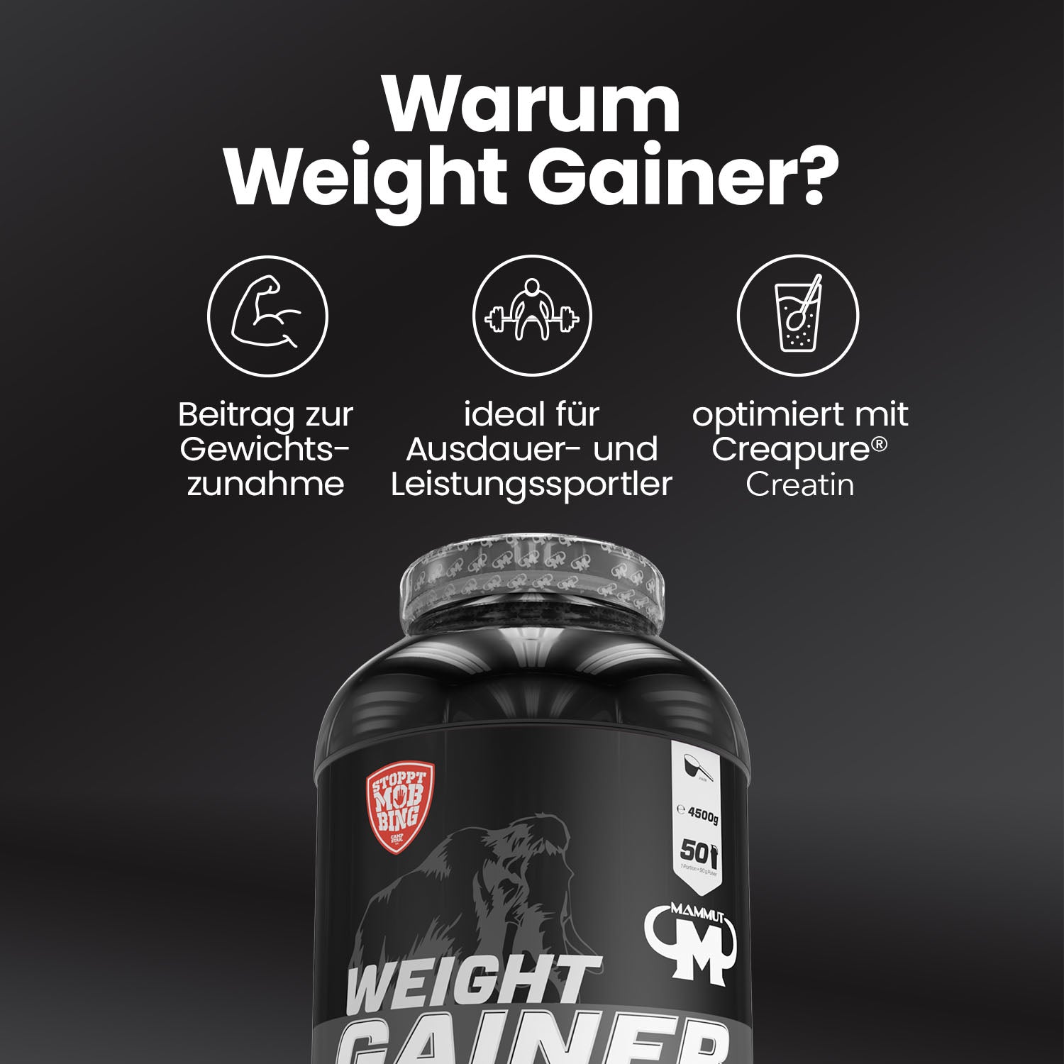 Weight Gainer Crash 5000 - Cookies - 4500 g Dose#geschmack_cookies