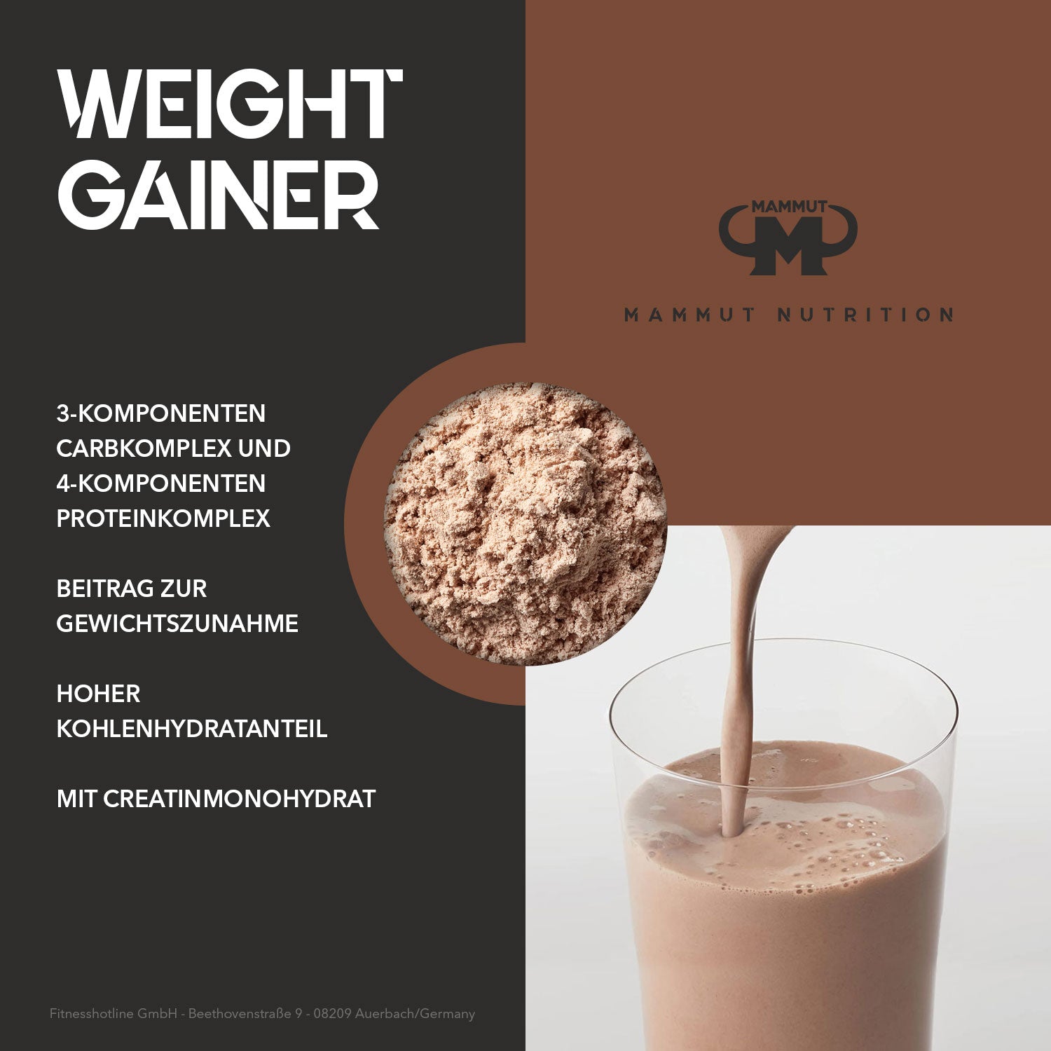 Weight Gainer Crash 5000 - Chocolate - 4500 g Dose#geschmack_schoko