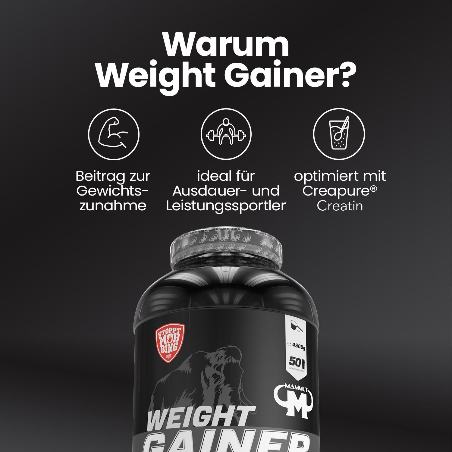 Weight Gainer Crash 5000 - Chocolate - 4500 g Dose#geschmack_schoko