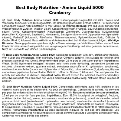 Amino Liquid 5000 - Cranberry - 1000 ml Flasche#_