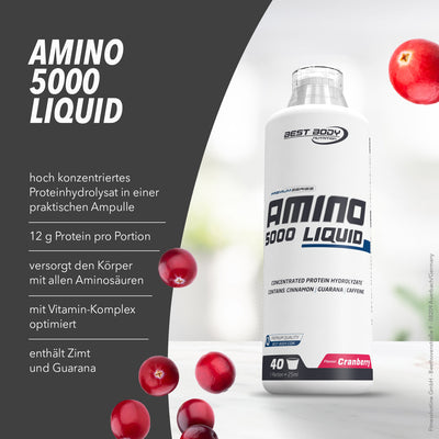 Amino Liquid 5000 - Cranberry - 1000 ml Flasche#_