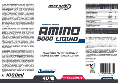 Amino Liquid 5000 - Cranberry - 1000 ml Flasche#_